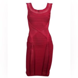 Herve Leger Bandage Burgundy Midi Dress